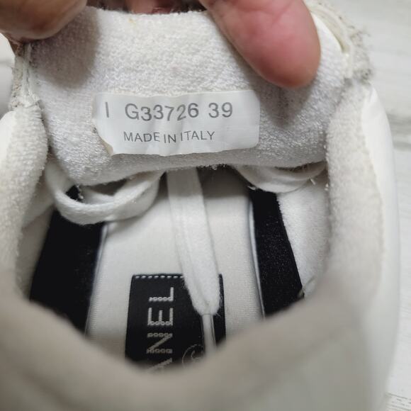 CHANEL White and Gray Sneakers - Picture 8 of 13